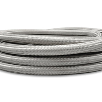 Vibrant SS Braided Flex Hose with PTFE Liner -6 AN (5 Foot Roll) - Boost Factory