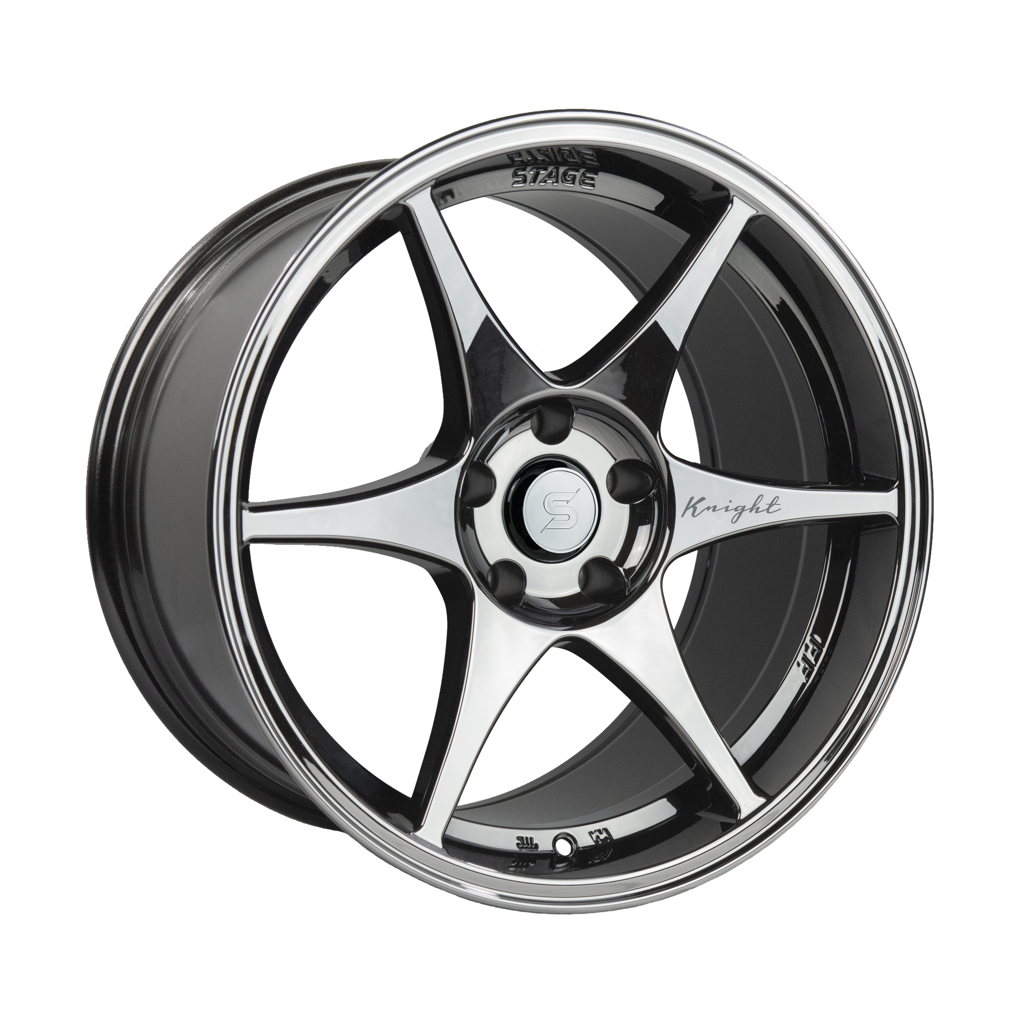 Stage Wheels Knight 18x9.5 +35mm 5x100 CB: 73.1 Color: Black Chrome